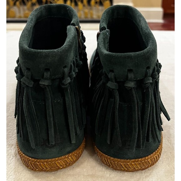 UGG Shenandoah Pine Suede Fringe Boho Western Ankle Boots Size 8.5 Green NEW NIB - Picture 6 of 16